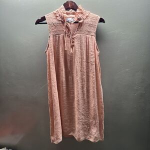 J. GEE Yellow Eyelet Midi Dress V Neck Sleeveless Size XL